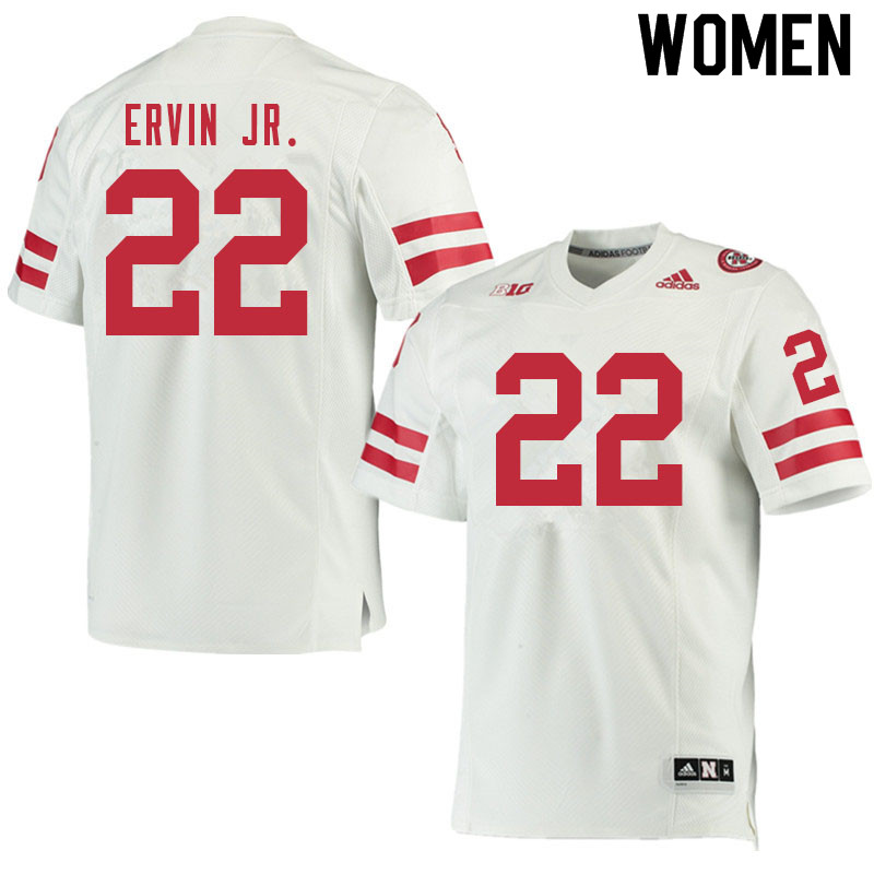 Women #22 Gabe Ervin Jr. Nebraska Cornhuskers College Football Jerseys Sale-White